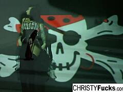 hot christy mack the pirate plays with her amazing ass and tight wet pussy