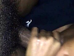 I give head to this monster cock, sucking it deep.