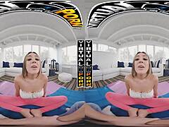 In virtual porn, yoga slut violet gems can't resist the cock