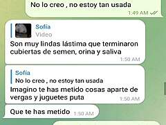 Linda the submissive shares her big tits on web chat.