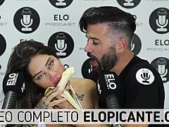 sara blonde sucks banana with cream on podcast