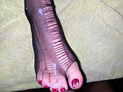 Creamy Feet In Stockings Cum Soaked.