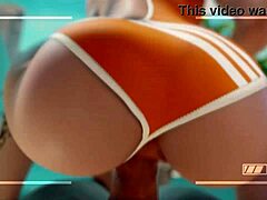 I ride overwatch tracer's cock at the beach in cowgirl position.