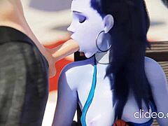 Widow Tracer Enjoys Beach Threesome With Handjob And Blowjob