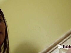 peeping tom spots alice march riding and swallowing cumshot