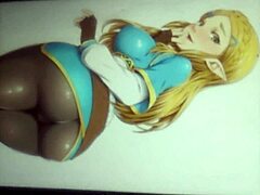 anime tribute to princess zelda with latex elements in story