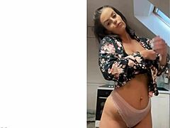 milf strips and teases with big tits