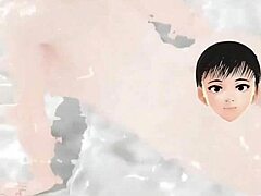 anime girl leo tries a secret mixed bath without a towel in the hot springs