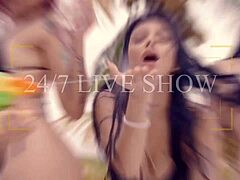 Beautiful girl sucking brunette pussy hot!