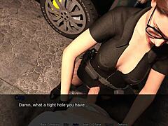 Shemale Driver Takes Monster Cock Anal