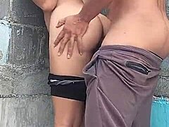 Fucking My Brunette Neighbor With Brown Eyes Against The Wall Hard