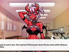 Succubus Gives Lewd Blowjob At Gym