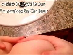 He warms up in bathroom for bed fuck