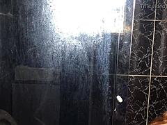 Young Guy Fucks Friend's Aunt in Bathroom with Blowjob and Tits