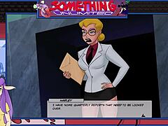 blonde anime girl with big tits gets cumshot on ass