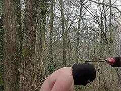Emotional submission of my slut slave in the forest
