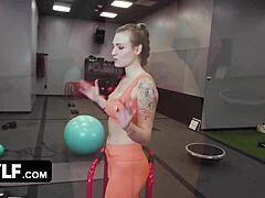 Kenzie Love Seduces Her Athletic Personal Trainer for Outdoor Blowjob and Deepthroat