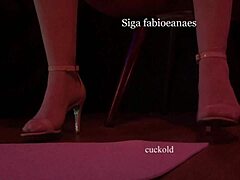 hotwife showing off high heels and stockings for the cuckold who has fetishes on her feet