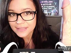 nsfw asmr joi suggests handjob roleplay with vibrator toys brunette glasses and condom