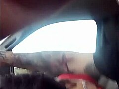 Outdoor blowjob and deepthroat on the road