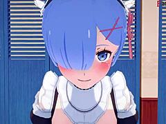 Rem from Re Zero gives boobjob and fucks in POV