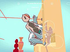 In Odymos LGBT hentai game episode 2, the furry character gets caught masturbating. He uses the ceiling lamp as an anal plug for public university sex.