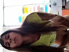 Latina milf masturbates alone, wanting to be licked and fucked in anal sex with cumshot.