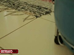 Camgirl sucks that dick like a pro, giving amazing head on webcam with feet fetish vibes