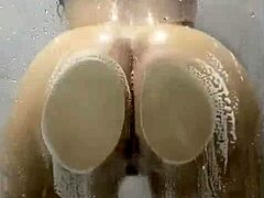 PAWG riding dildo in shower, big ass babe moaning ASMR 😍