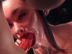 Kitana Gives Bulging Senpai A Blowjob