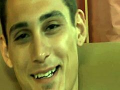 Tattoo thug jacks off to gay orgasm