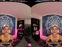 Blonde Enjoys Soothing Morning Routine