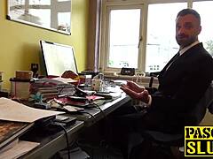 The hot babe Misha Mayfair endured a rough sex session with Pascal, including spanking and doggystyle.