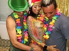 Millena enjoys anal sex at carnival, begging for cum