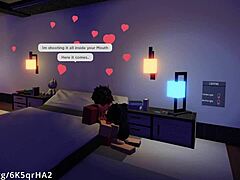 The demon fucks his hot fan in missionary, giving a creampie.