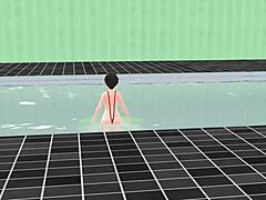 anime girl swam in micro bikini