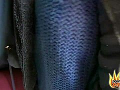 feeling thrilled with nerdy lullu gun in outdoor interracial threesome