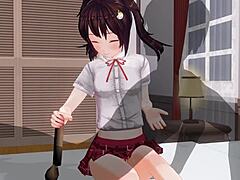 Uncensored Anime: Little Sister Teases Anal Play While Edging with Handjob Support. What’s Next?