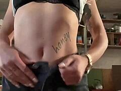 Guy fucks young girl hard in ass in her father's garage