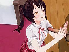 Uncensored Anime: Little Sister Teases Anal Play While Edging with Handjob Support. What’s Next?