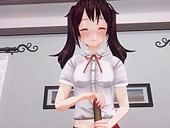 Uncensored Anime: Little Sister Teases Anal Play While Edging with Handjob Support. What’s Next?