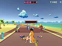 Roller babe endures intense outdoor bdsm with muscular guys