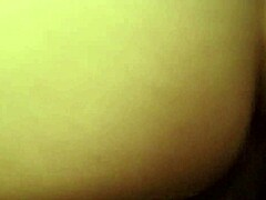 Feeling the intense pleasure as black top cums on white bottom's ass.