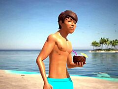 Oily Bubble Butt Babe Gets Pussy Pounded at Beach