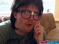 Oh man this incredibly cute ebony princess is sucking that nerd's cock like a pro in her casting interview