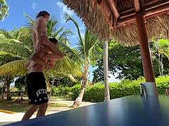 Mini bikini beauty strips in beer pong