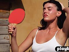 curvy teen model strips to show her amazing tits