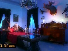 Blindfolded Blonde Gets Double Penetration