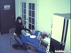 Busty Food Fetish Slut Masturbates on Hidden Cam!