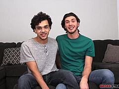 Justin Dean dominates Derek Cline with rough rimjob and bareback monster cock